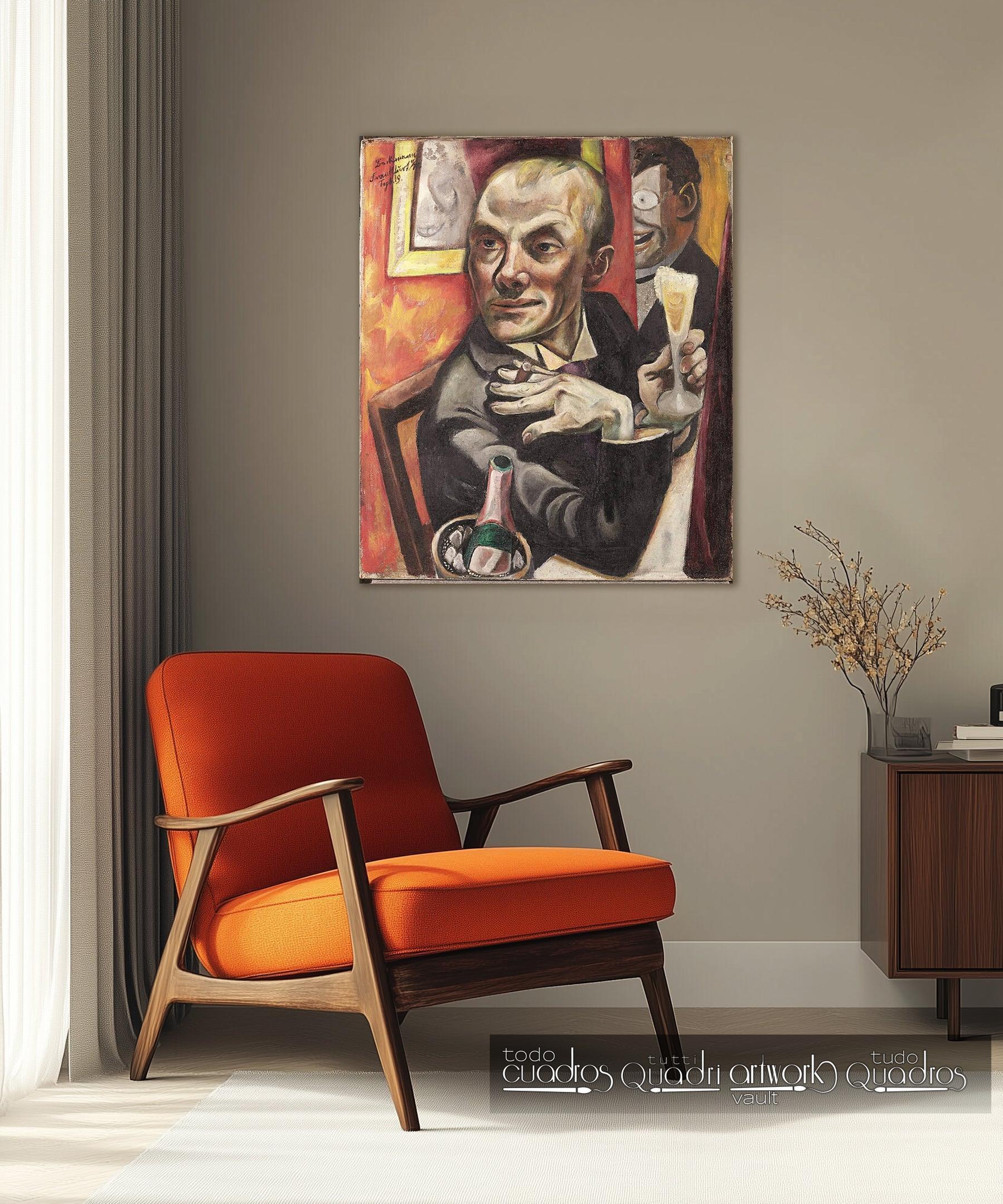 Autoportrait avec verre à champagne, Max Beckmann