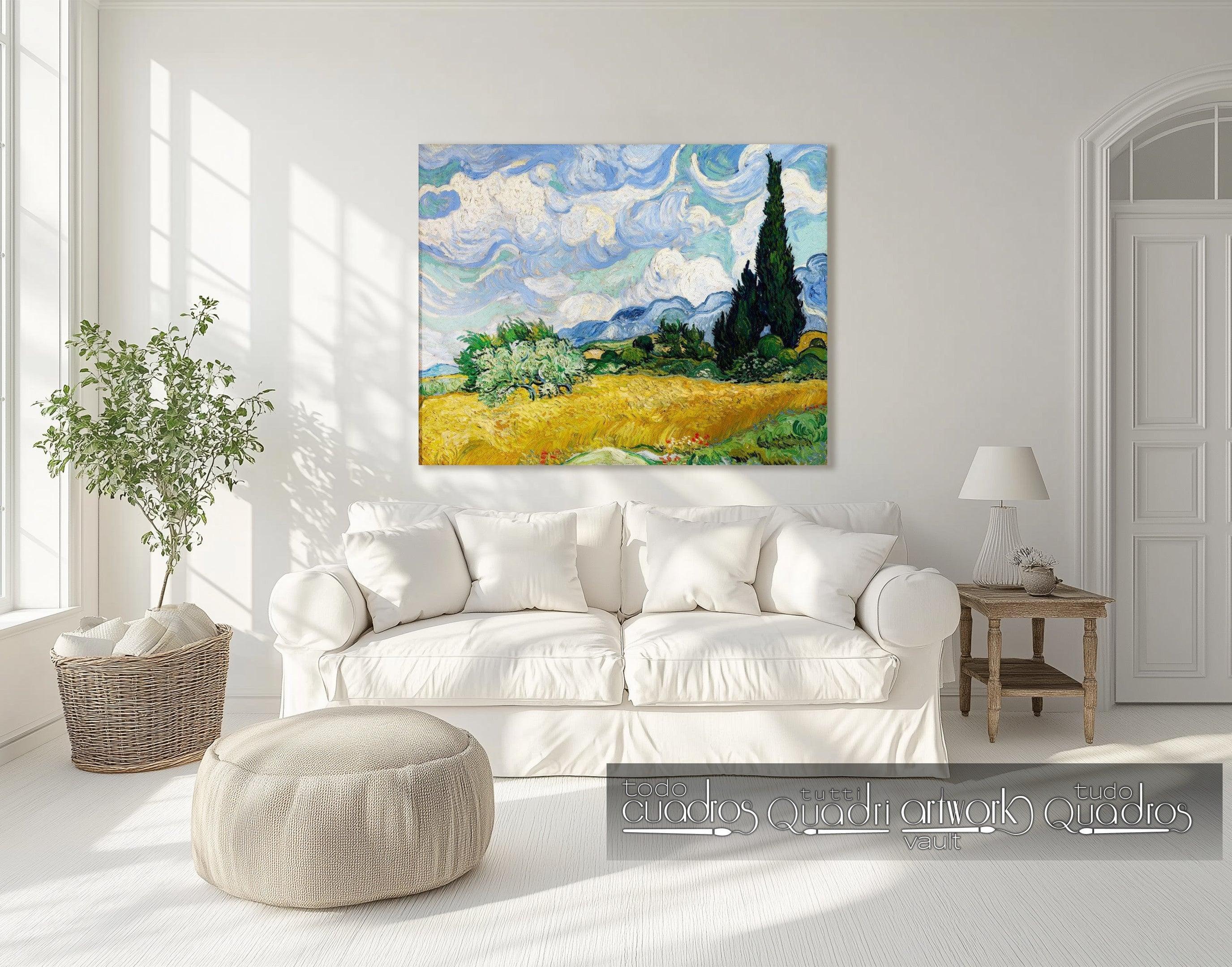 Champ de blé avec cyprès, Van Gogh