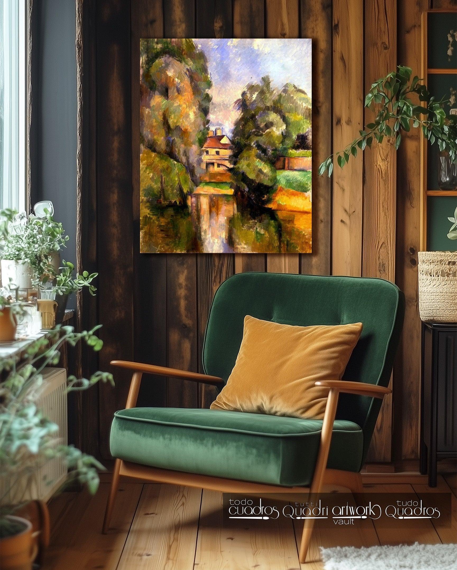 Maison de campagne au bord d'une rivière, Cézanne