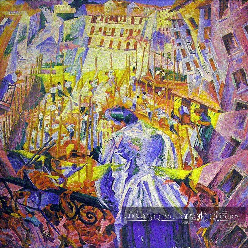 La rue entre dans la maison, Boccioni