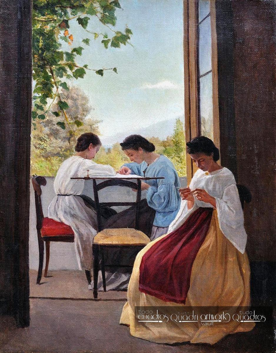 Les brodeuses, <span class="nobr">A. Cecioni</span>