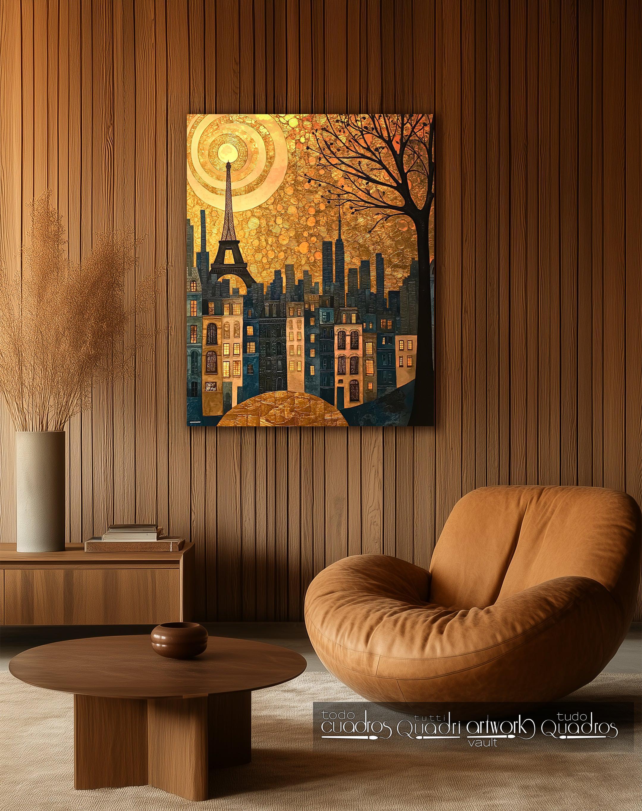 Rêve moderniste dans la ville lumière, style Klimt