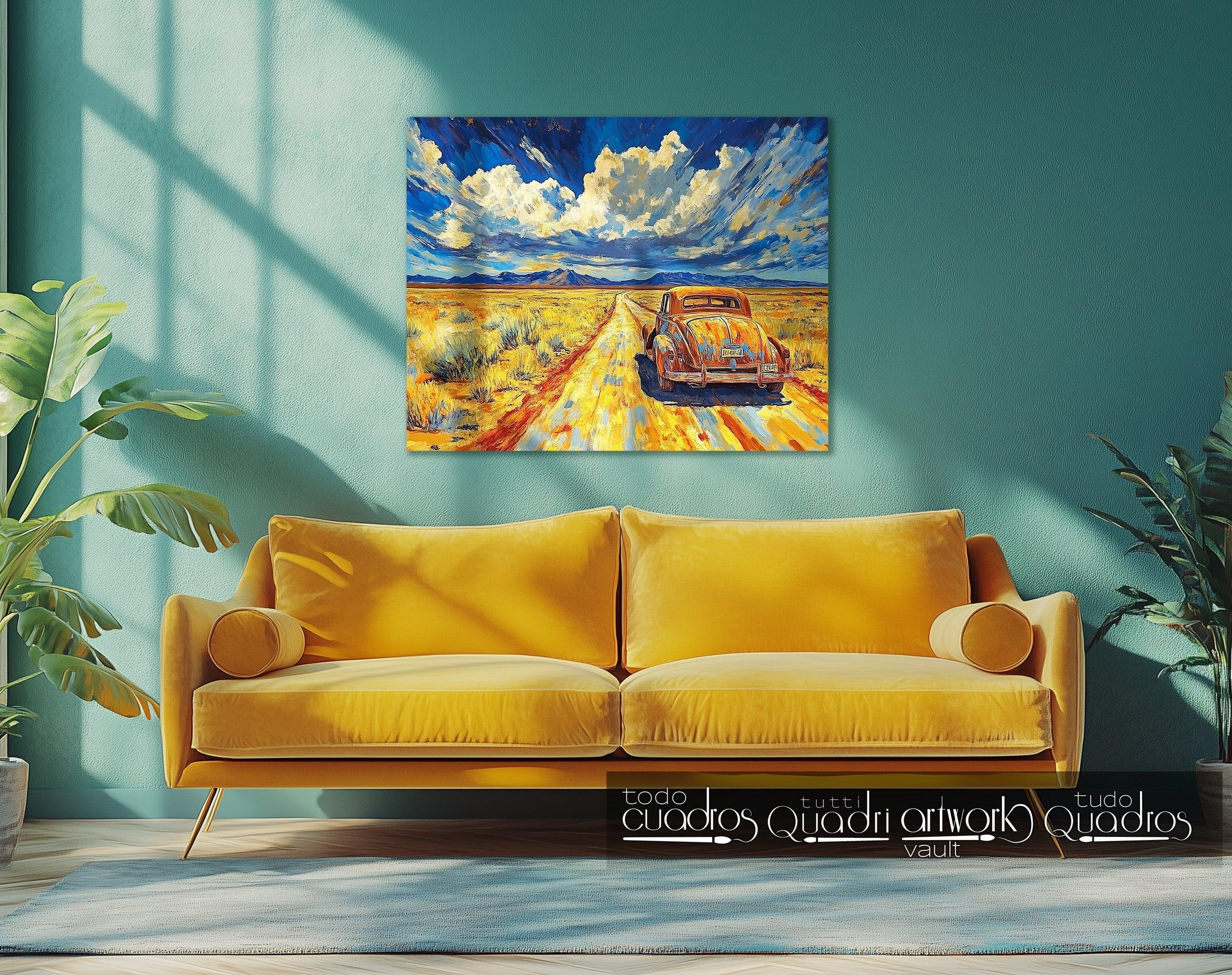 Route vers l'horizon, style Van Gogh moderne