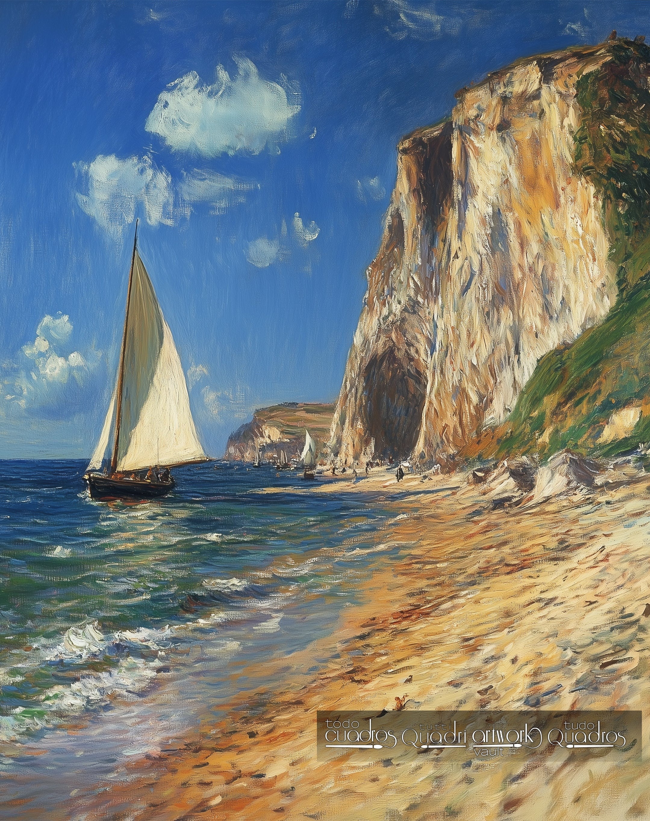 Velero en el acantilado, estilo Monet