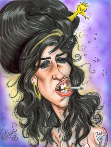 Caricatura da cantora inglesa.