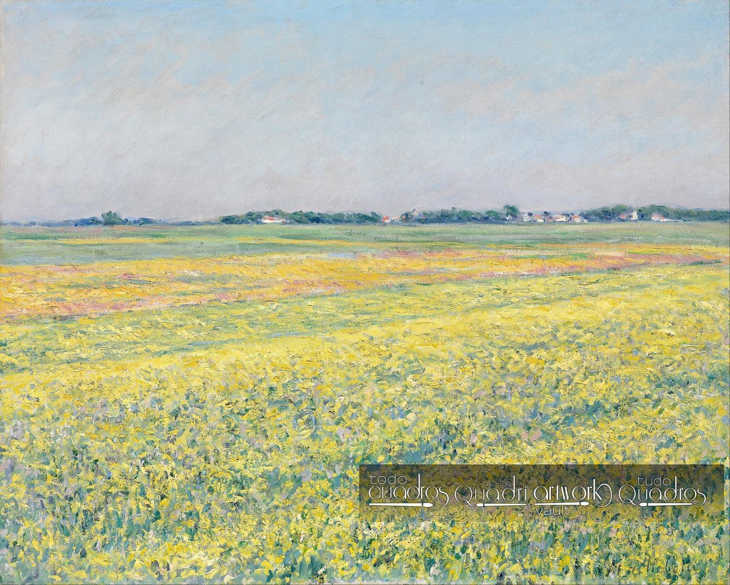 La plaine de Gennevilliers, champs jaunes, Caillebotte