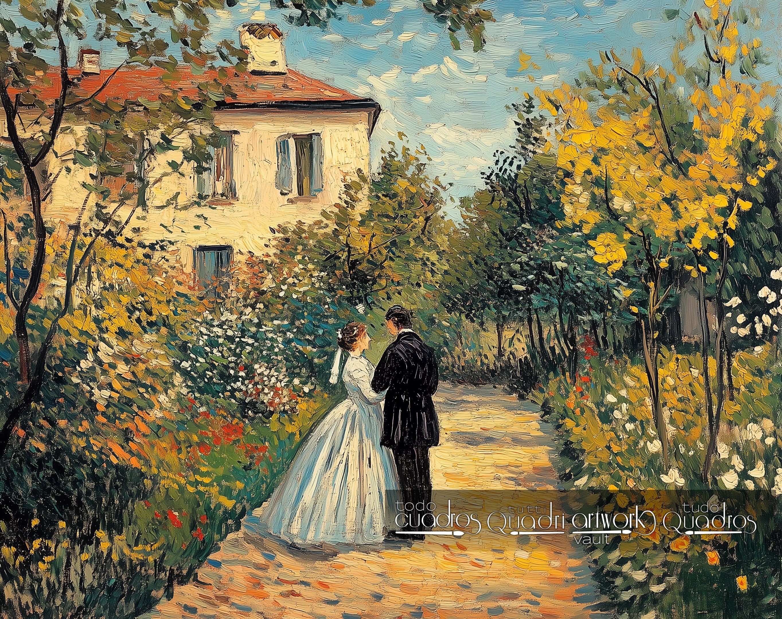 Momento eterno en el jardín, estilo Van Gogh