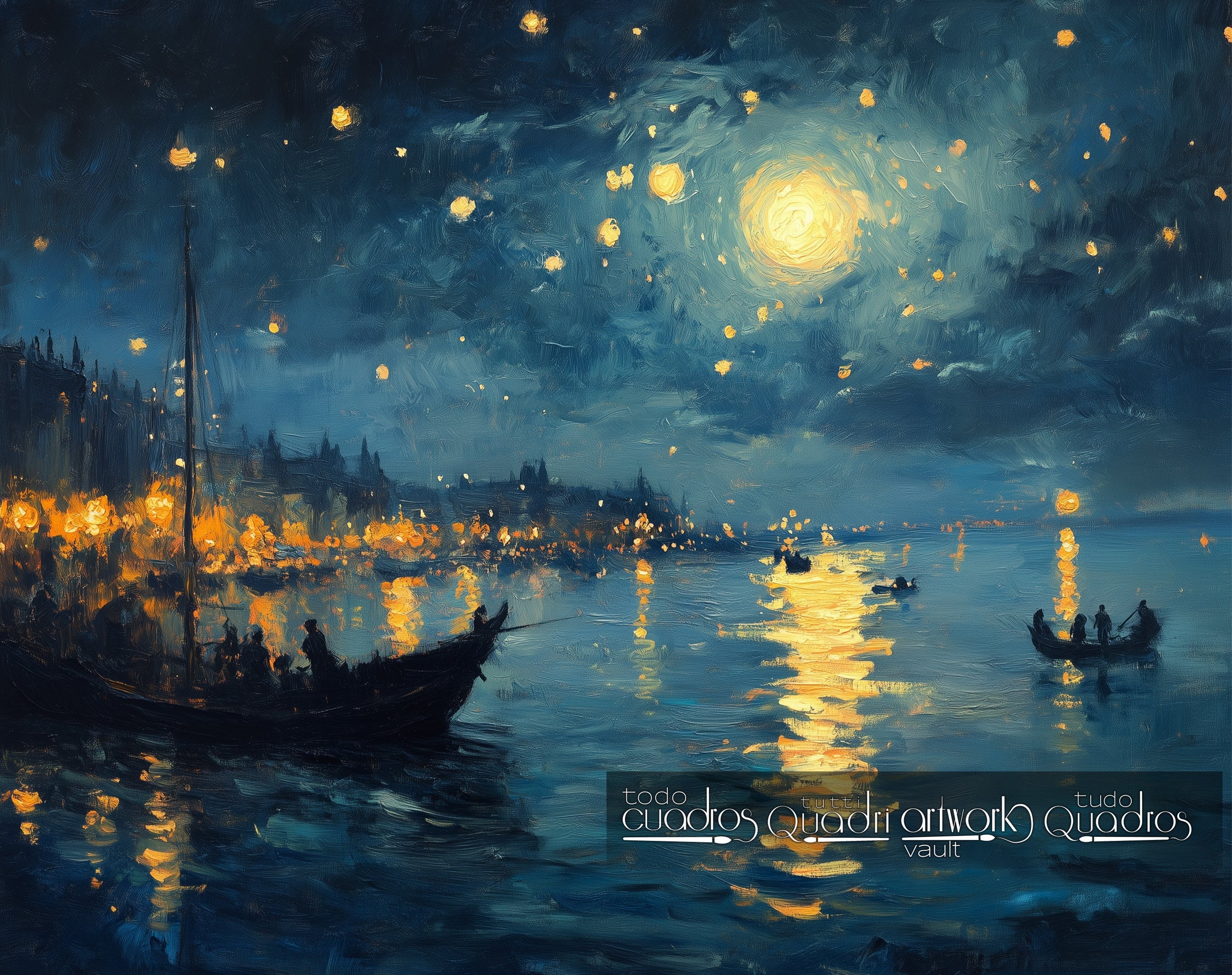 Impresiones de una noche brillante, estilo Monet