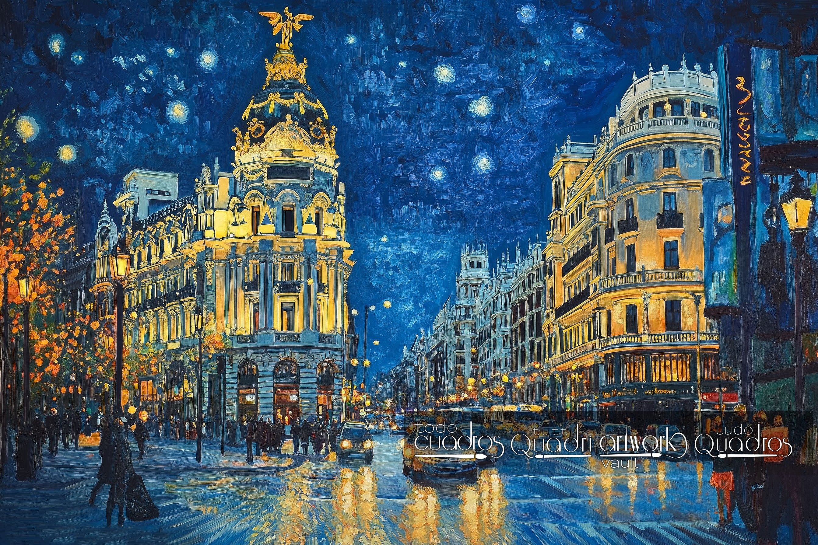 Noche de Madrid, estilo Van Gogh