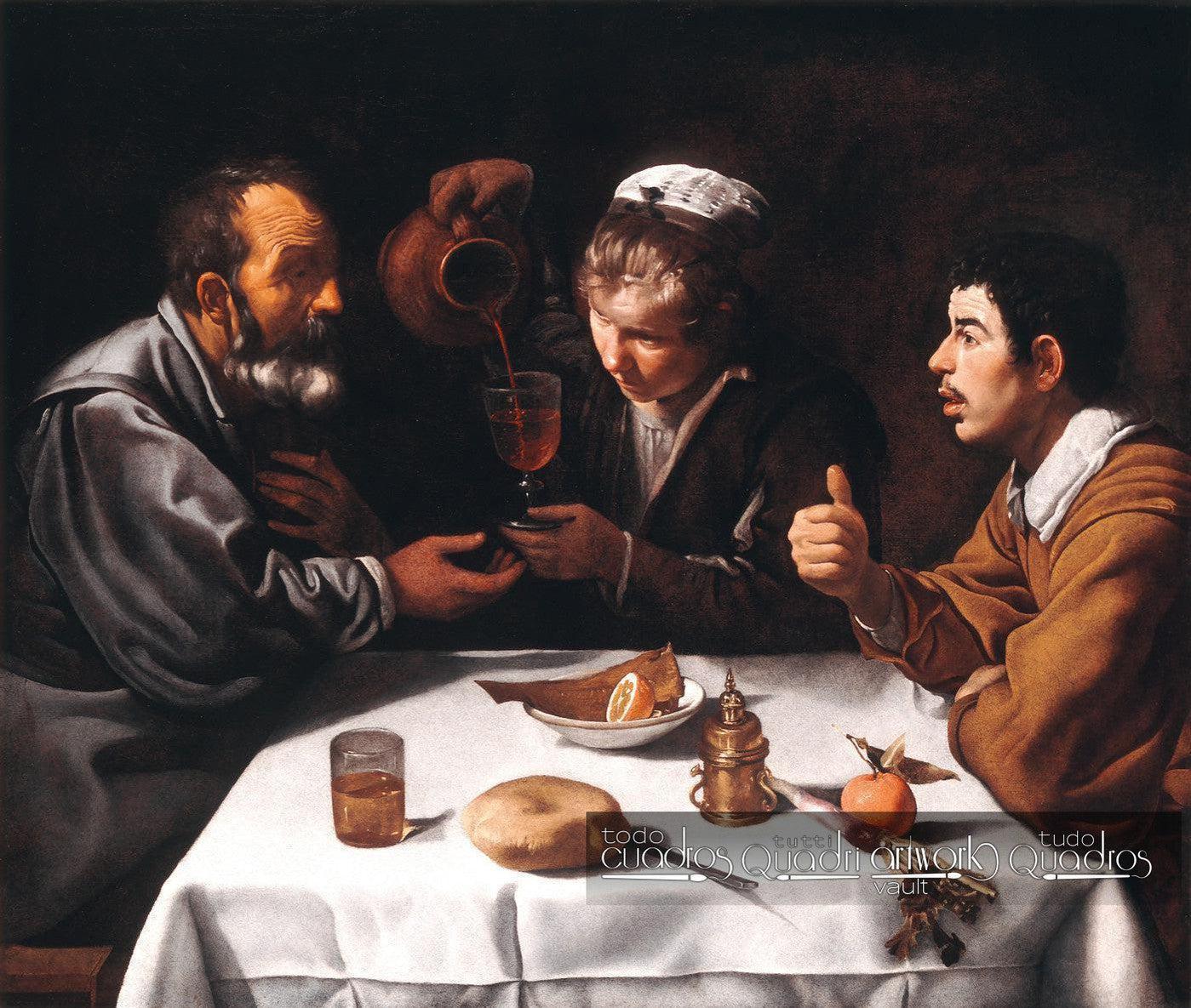 Trois hommes à table, le déjeuner, Vélasquez